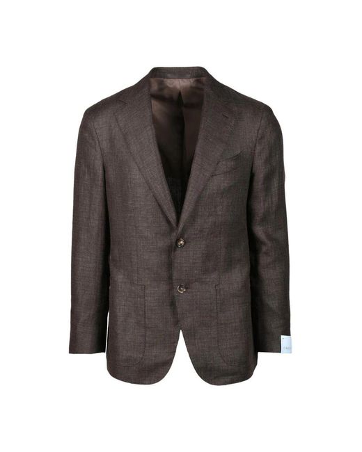 Caruso Leinen wolljacke in Black für Herren