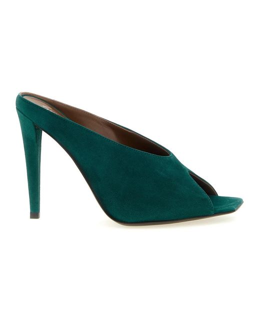 Giuseppe Zanotti Green Heeled Mules
