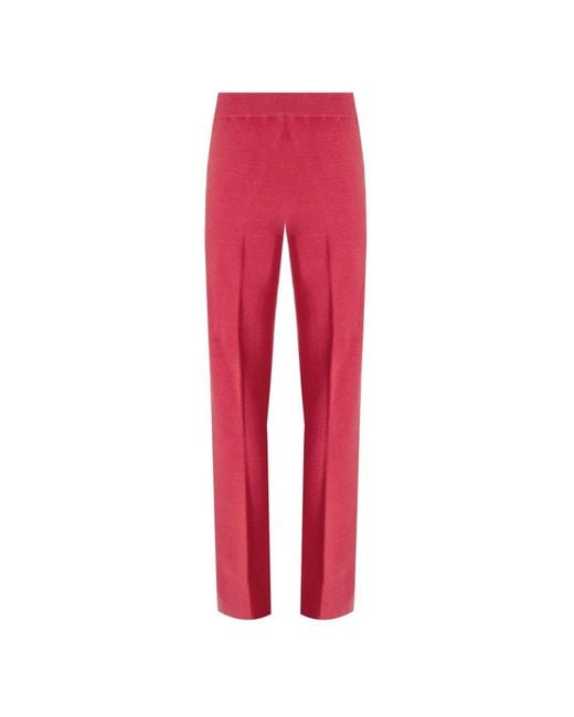 Straight Trousers Twinset en coloris Red
