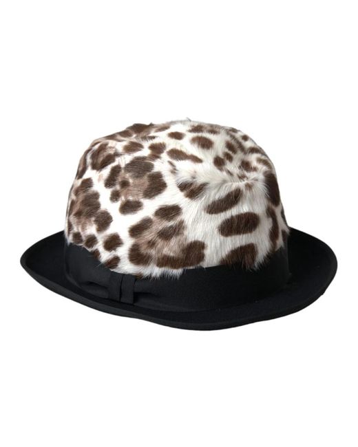 Dolce & Gabbana Leopard Fedora Hat in het Multicolor voor heren