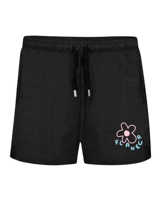 flâneur Zwarte Blossom Zwemshorts in het Black voor heren