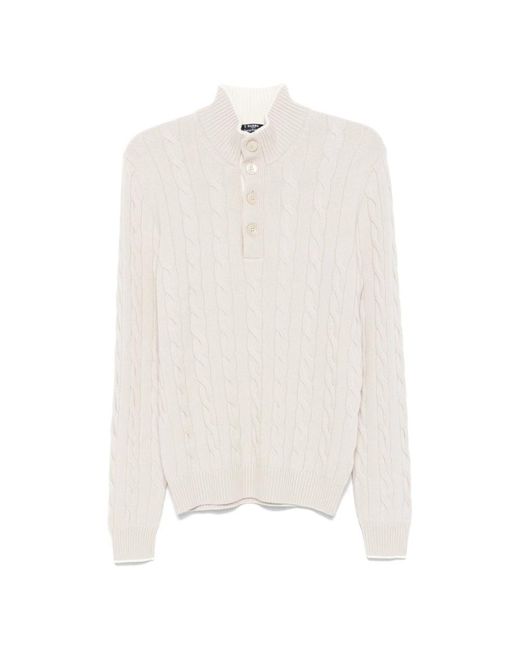 Barba Napoli White Round-Neck Knitwear for men