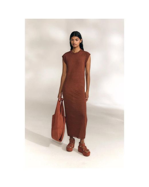 Cortana Brown Knitted Dresses