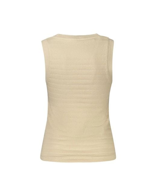Guess Natural Beiges Baumwoll Tank Top Mit Breiten Trägern