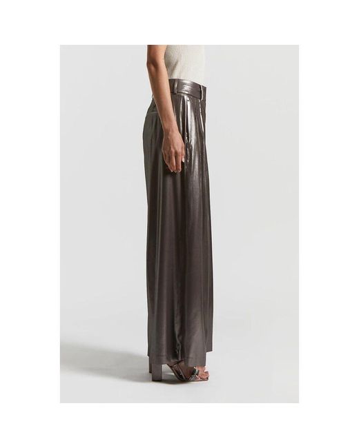 Peserico Brown Laminierte Palazzo-Hose Mit Abnähern