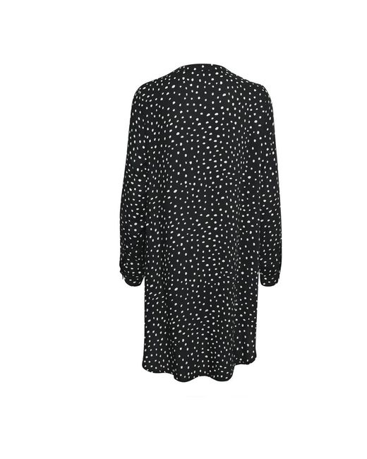 Kaffe Kleedjes ,Zwart ,Jurk Zwart Krijt Stippen in het Black