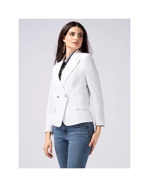 Oltre Jassen ,Wit ,Double-Breasted Blazer in het White