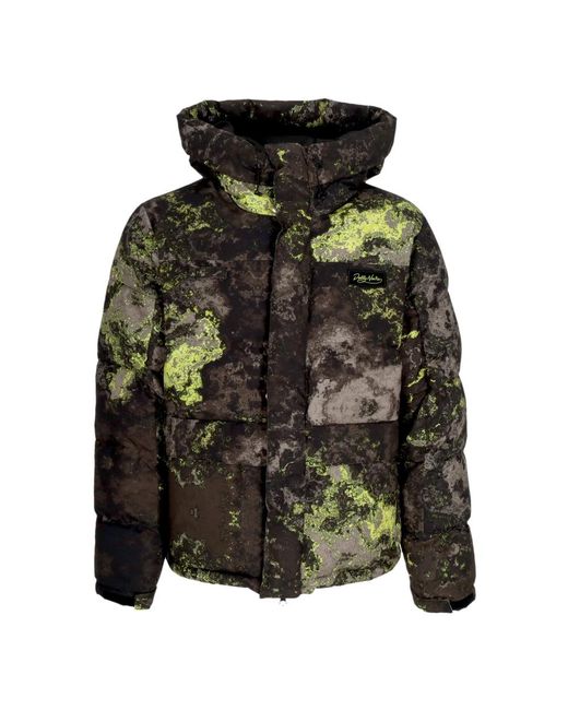 DOLLY NOIRE Jassen ,Veelkleurig ,Polyester Donkere Camo Gewatteerde Jas Met Capuchon in het Green voor heren