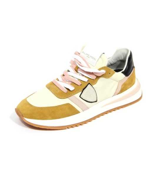 Philippe Model Schoenen ,Veelkleurig ,Leer Tropez 2.1 Lw Sneakers Mondial in het Metallic