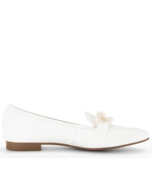 Gabor White Loafers