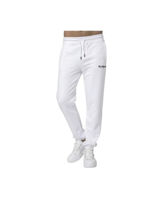Pantaloni jogging bianchi signature di Karl Lagerfeld in Gray da Uomo