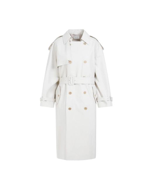 The Row White Beige cotton june coat