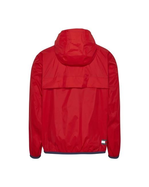 Tommy Hilfiger Jassen ,Rood ,Nylon Opvouwbaar Windjack in het Red voor heren