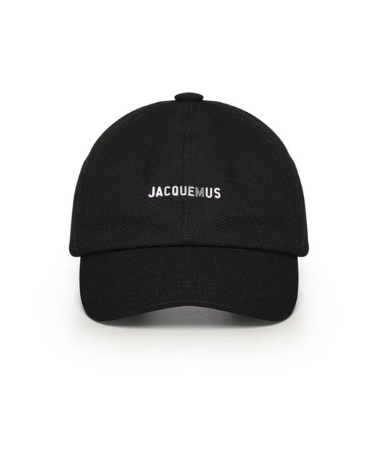 Jacquemus Schwarz Baumwolle Logo Metall Gestepptes Visier in Black für Herren