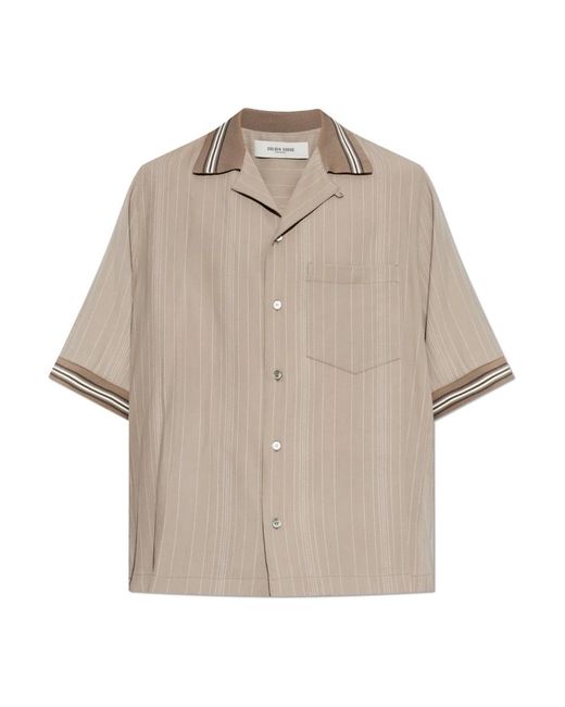 Golden Goose Deluxe Brand Natural Short Sleeve Shirts for men