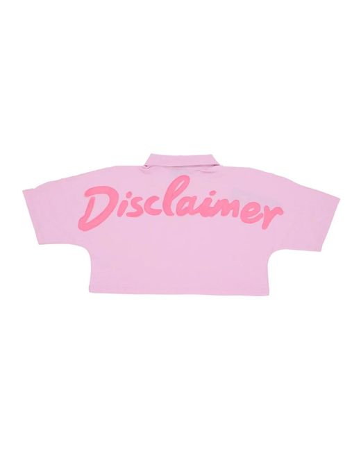 DISCLAIMER Tops ,Roze ,Katoen Polo Logo/Fuchsia Vrouw Polo Shirt in het Pink