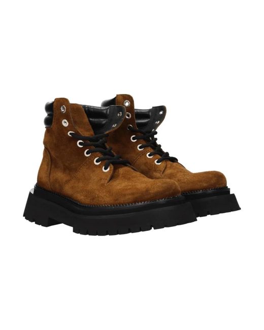 AMI Brown Lace-Up Boots