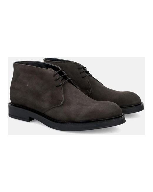 Sangiorgio Black Lace-Up Boots for men