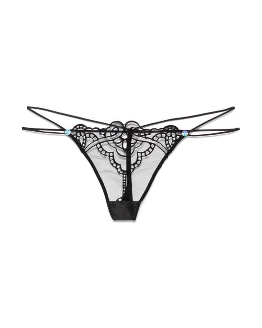 Agent Provocateur Ondergoed ,Zwart ,Nylon Seren String in het Gray