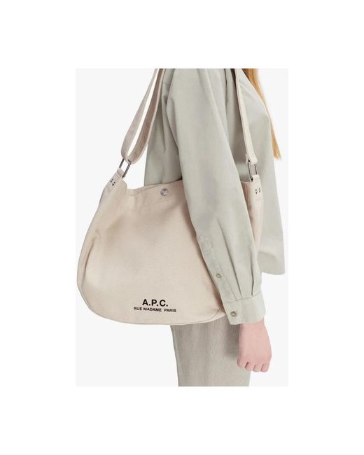 A.P.C. White Shoulder Bags