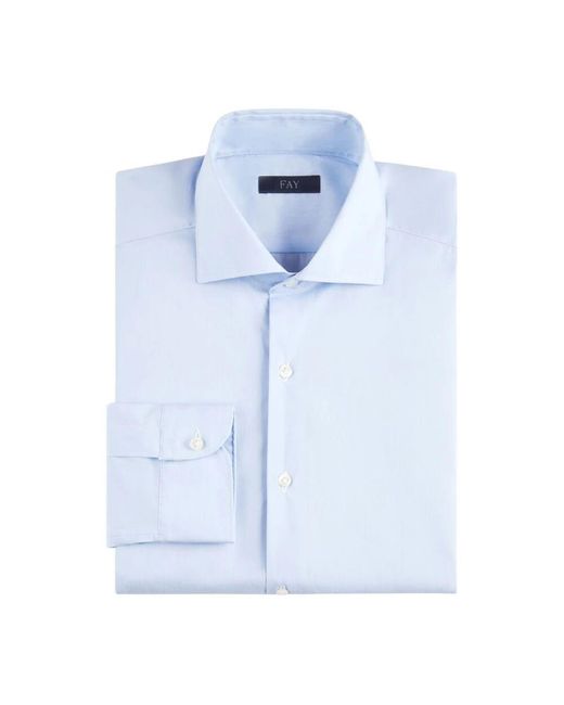 Fay Stretch-baumwollhemd in Blue für Herren