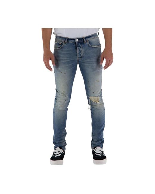 Jeans skinny strappati p001 worn di Purple Brand in Blue da Uomo