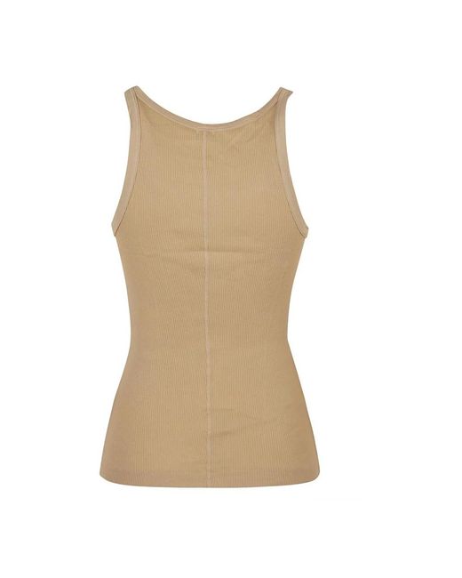 Re/done Brown Sleeveless Tops