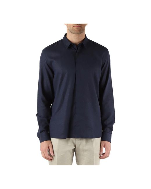 Camicia regular fit in lino e viscosa di Antony Morato in Blue da Uomo