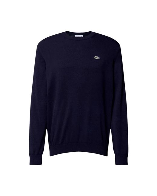 Round-Neck Knitwear di Lacoste in Blue da Uomo