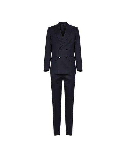Double Breasted Suits D4.0 de hombre de color Blue