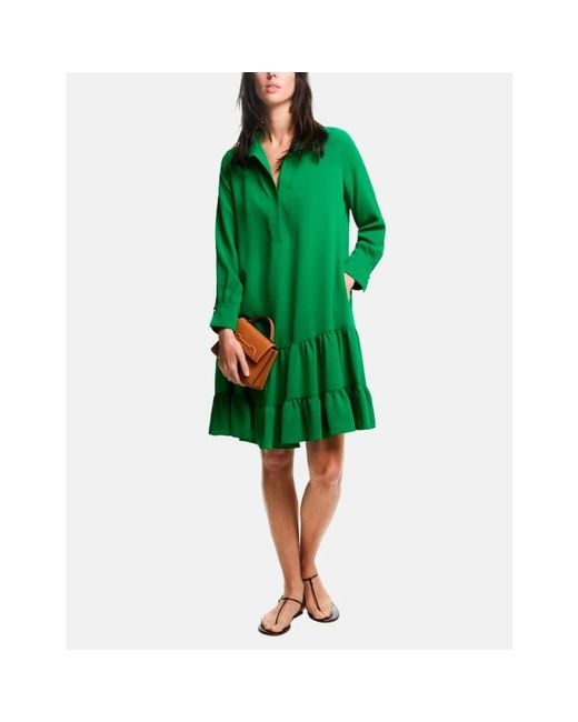 carolina herrera green shirt dress Taffeta Midi Shirt Dress green
