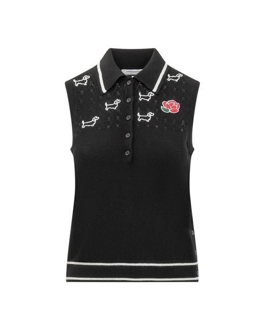 Polo Shirts Thom Browne de color Black