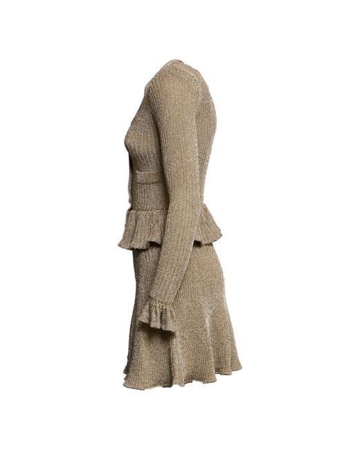Self-Portrait Natural Knitted Dresses