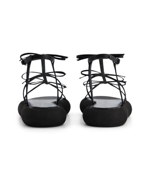 Giambattista Valli Black Flat Sandals