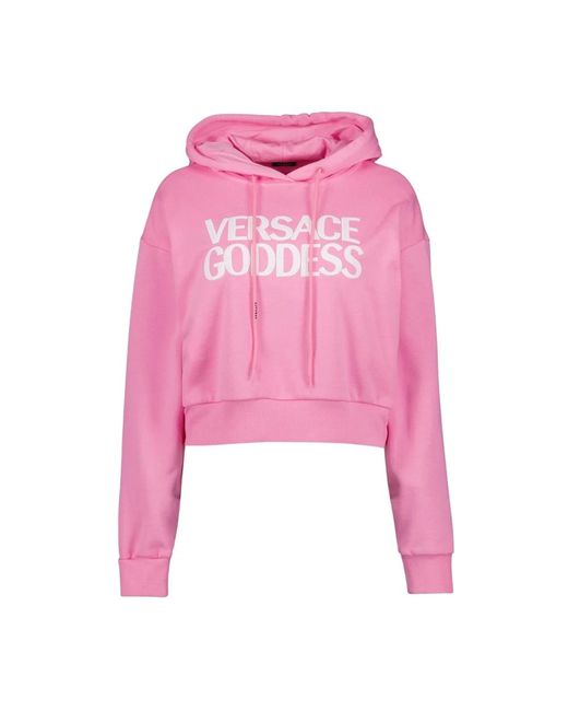 Versace Pink Hoodie goddess sweatshirt kurz logo