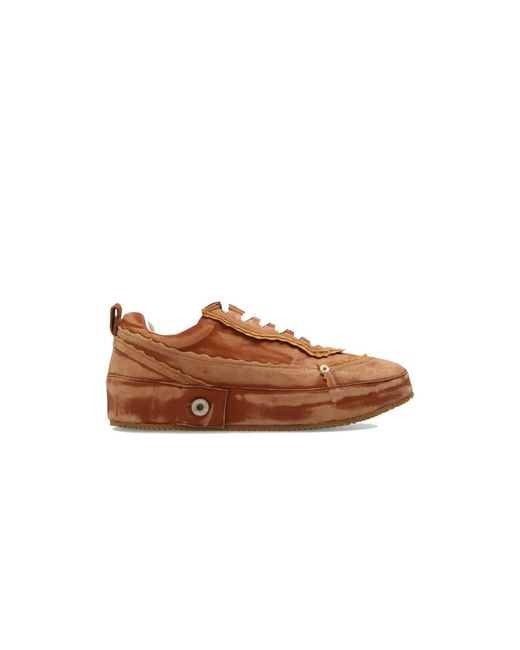 Loewe Kalfsleren Platform Sneakers Met Chunky Zool in het Brown voor heren