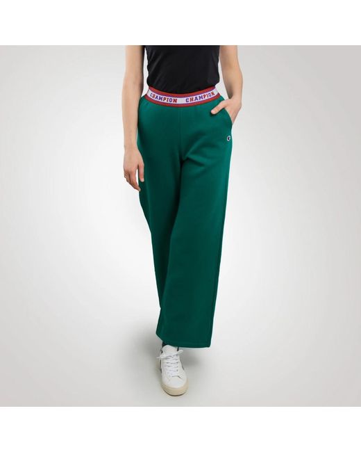 Champion Broeken ,Groen ,Katoen Groene High Waist Relaxte Trainingsbroeken in het Green