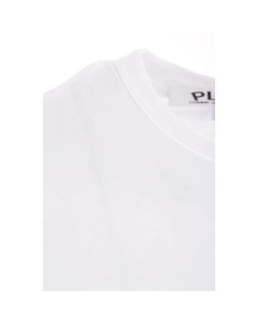 COMME DES GARÇONS PLAY Weißes t-shirt mit herz-logo-patch in White für Herren