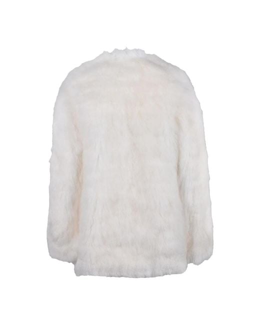 we11done Gray Faux Fur & Shearling Jackets