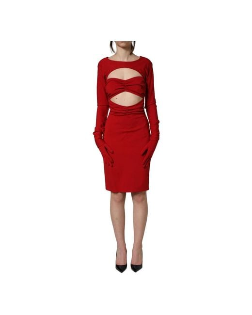 Dolce & Gabbana Red Midi Dresses