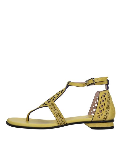 Fabi Natural Flat Sandals
