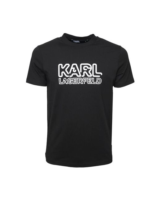 Karl Lagerfeld Schwarzes aufblasbares logo t-shirt in Black für Herren