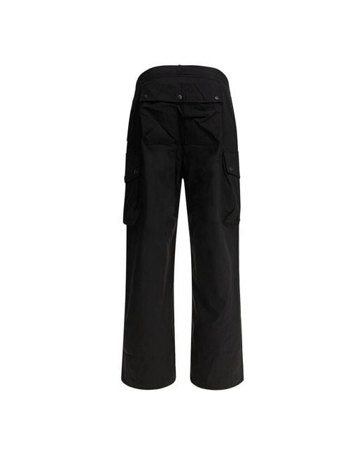 Needles Black Straight Trousers for men