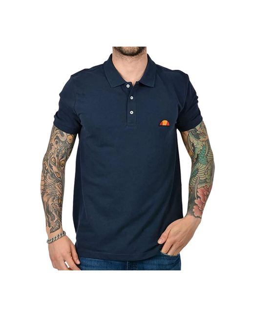 Ellesse Tops ,Blauw ,Katoen Cotton Polo Shirt Met Logo Patch in het Blue voor heren