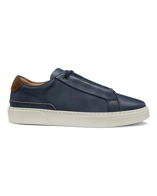 HUGO Blaue Kalbsleder Sneakers in Blue für Herren