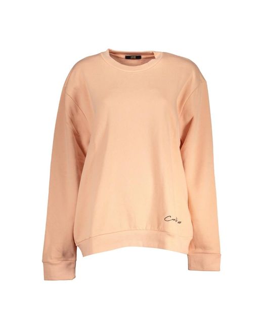 Roberto Cavalli Natural Elegant Long-Sleeved Fleece Sweatshirt