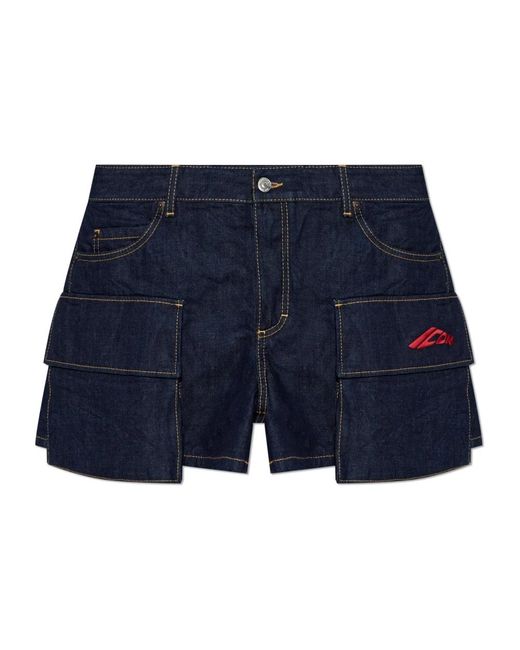 DSquared² Korte Broeken ,Blauw ,Katoen Jeans Tuinbroek in het Blue
