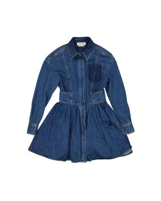 Alexander McQueen Blue Short Dresses