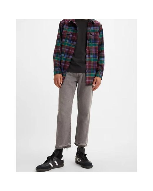Levi's Jeans ,Grijs ,Katoen Straight Crop Flower Jeans in het Gray voor heren