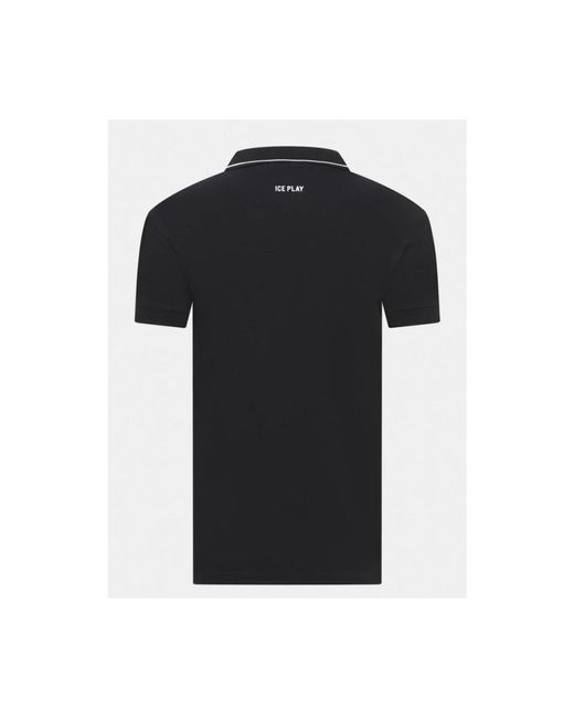 Ice Play Tops ,Zwart ,Katoen Polo T-Shirt in het Black voor heren